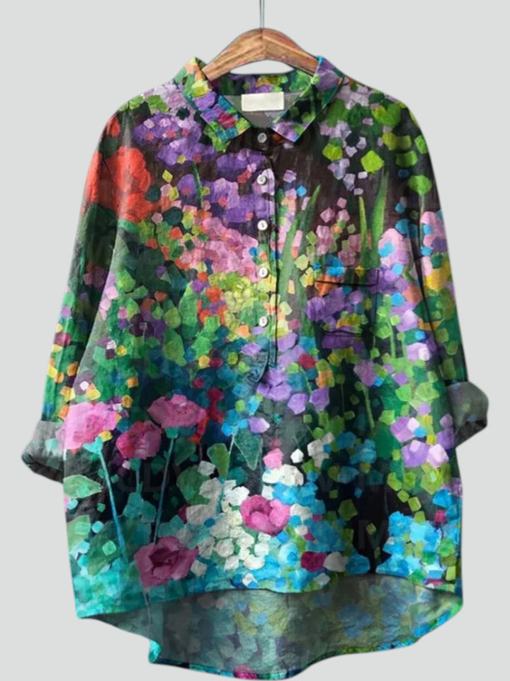 Virginia | Camicia Floreale Artigianale da Donna