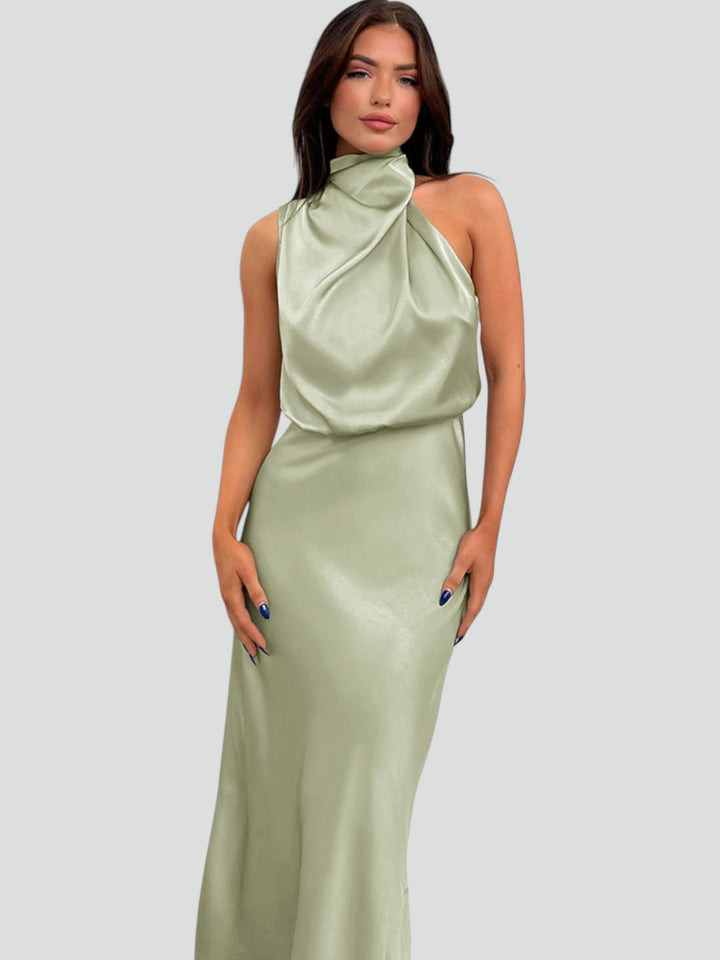 Flavia™ | Vestito glamour in raso con cavezza