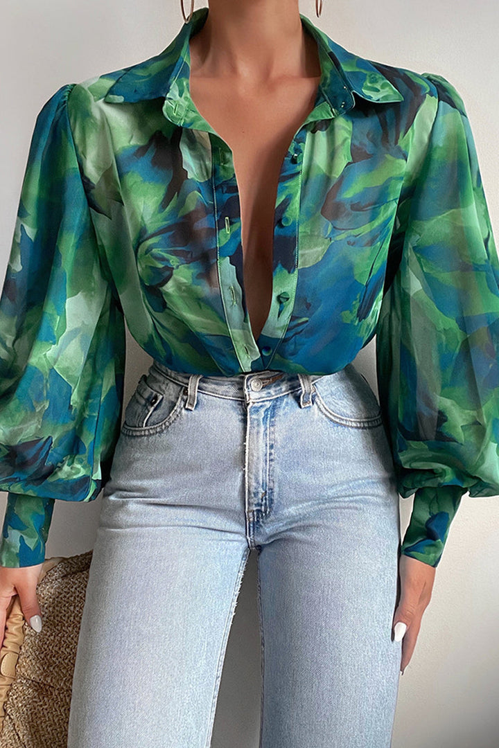 Jane™ | Blusa Floreale con Maniche a Palloncino