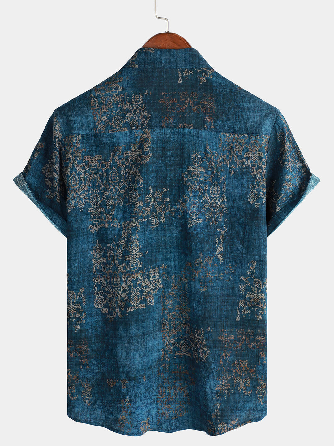 Camicia estiva a maniche corte per uomo Blu