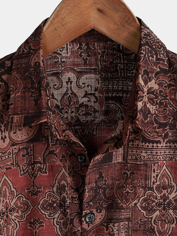 Camicetta da Uomo Retro Vacanze Anni '70 Paisley a Maniche Corte