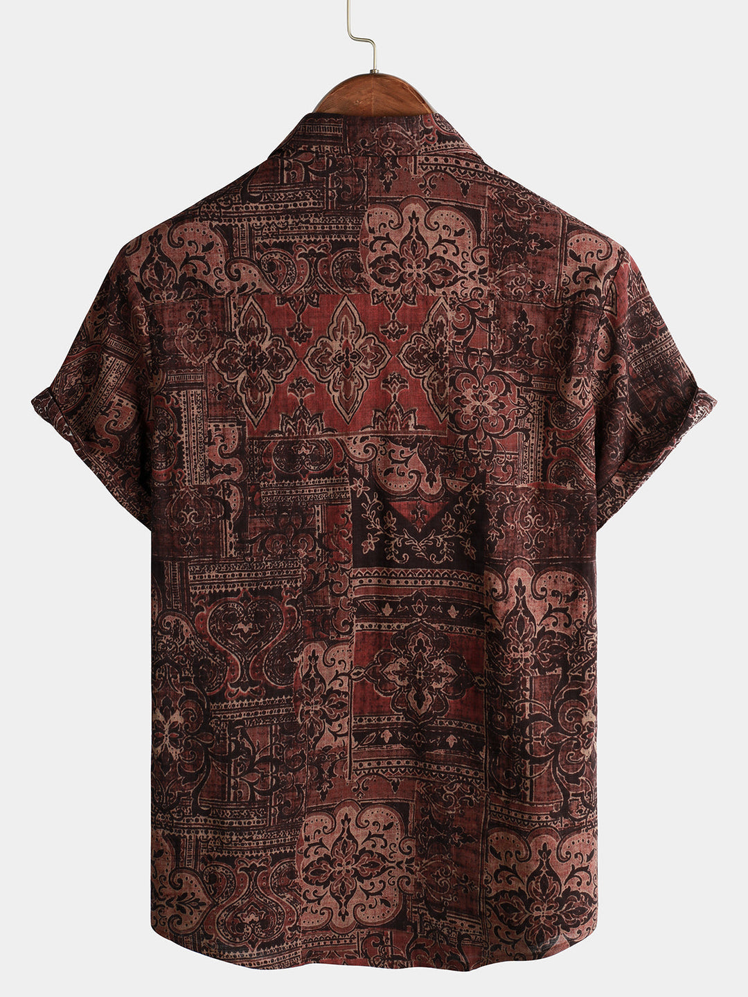 Camicetta da Uomo Retro Vacanze Anni '70 Paisley a Maniche Corte