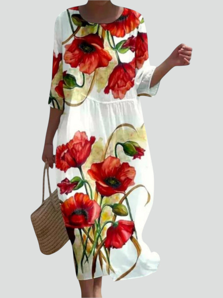 Miranda™ | Elegante Maxi-Abito con Stampa Floreale