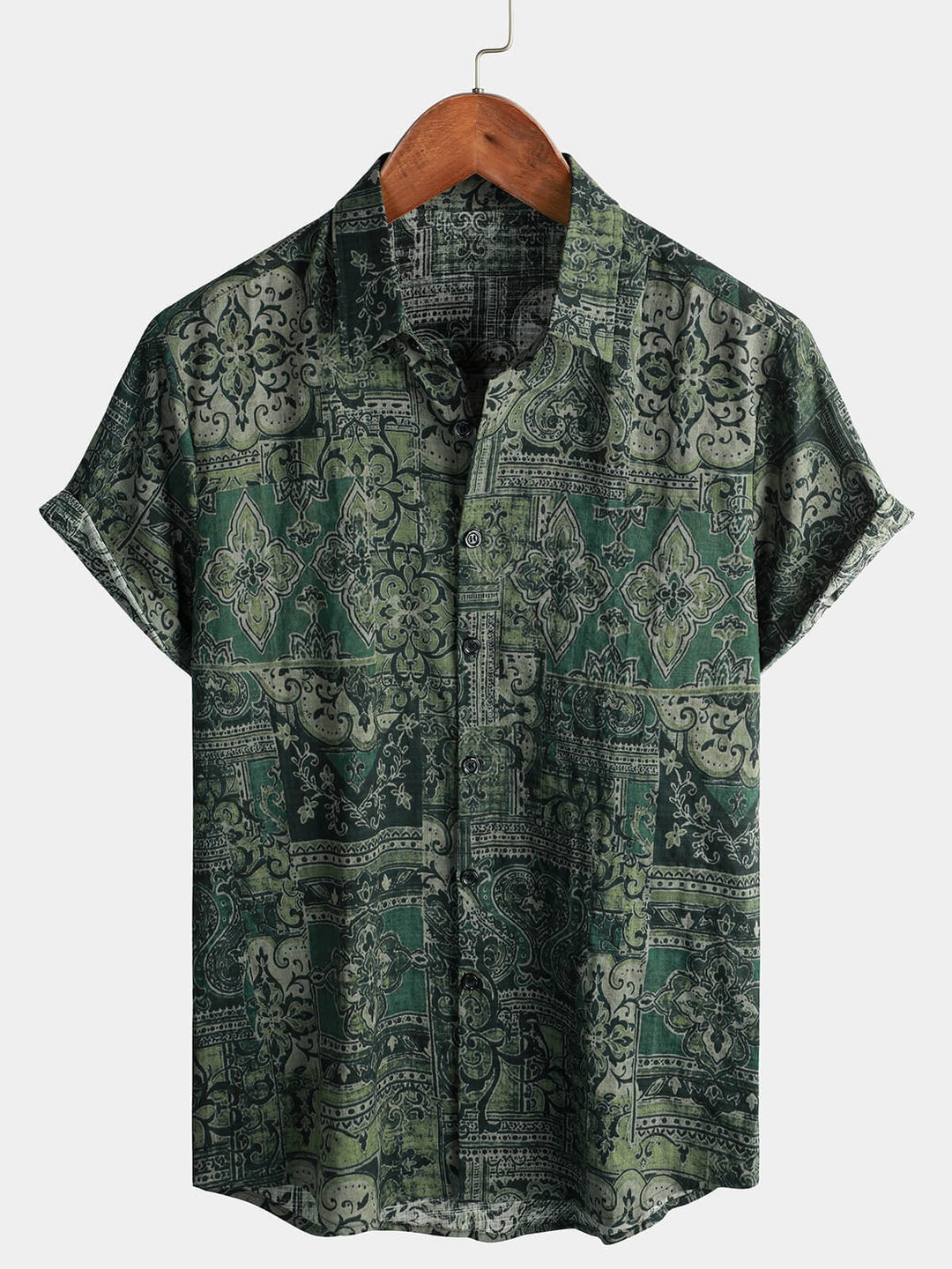 Camicetta da Uomo Retro Vacanze Anni '70 Paisley a Maniche Corte