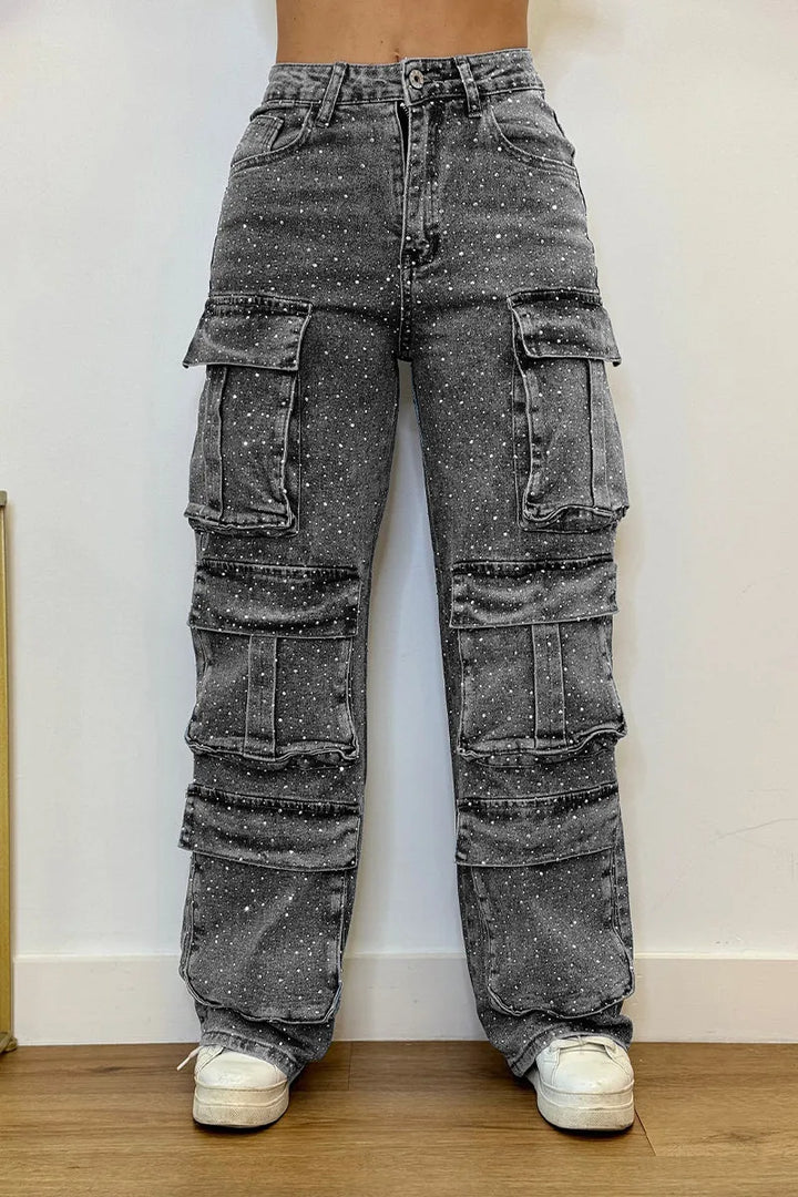 Lucy™ | Jeans Cargo con Strass