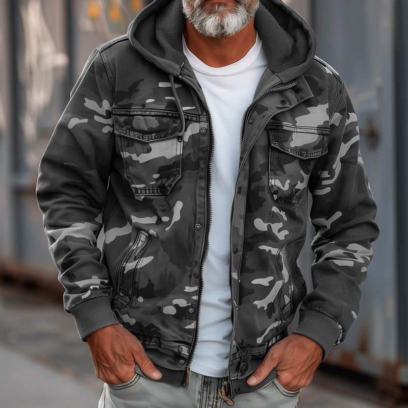 Fabian™ - Giacca Cargo Camouflage da Uomo - Con Cappuccio e Design a Multi-Tasche