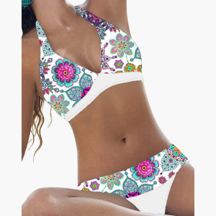 Bikini Senza Schienale - Costumi da Bagno Due Pezzi con Scollo Halter per Donna