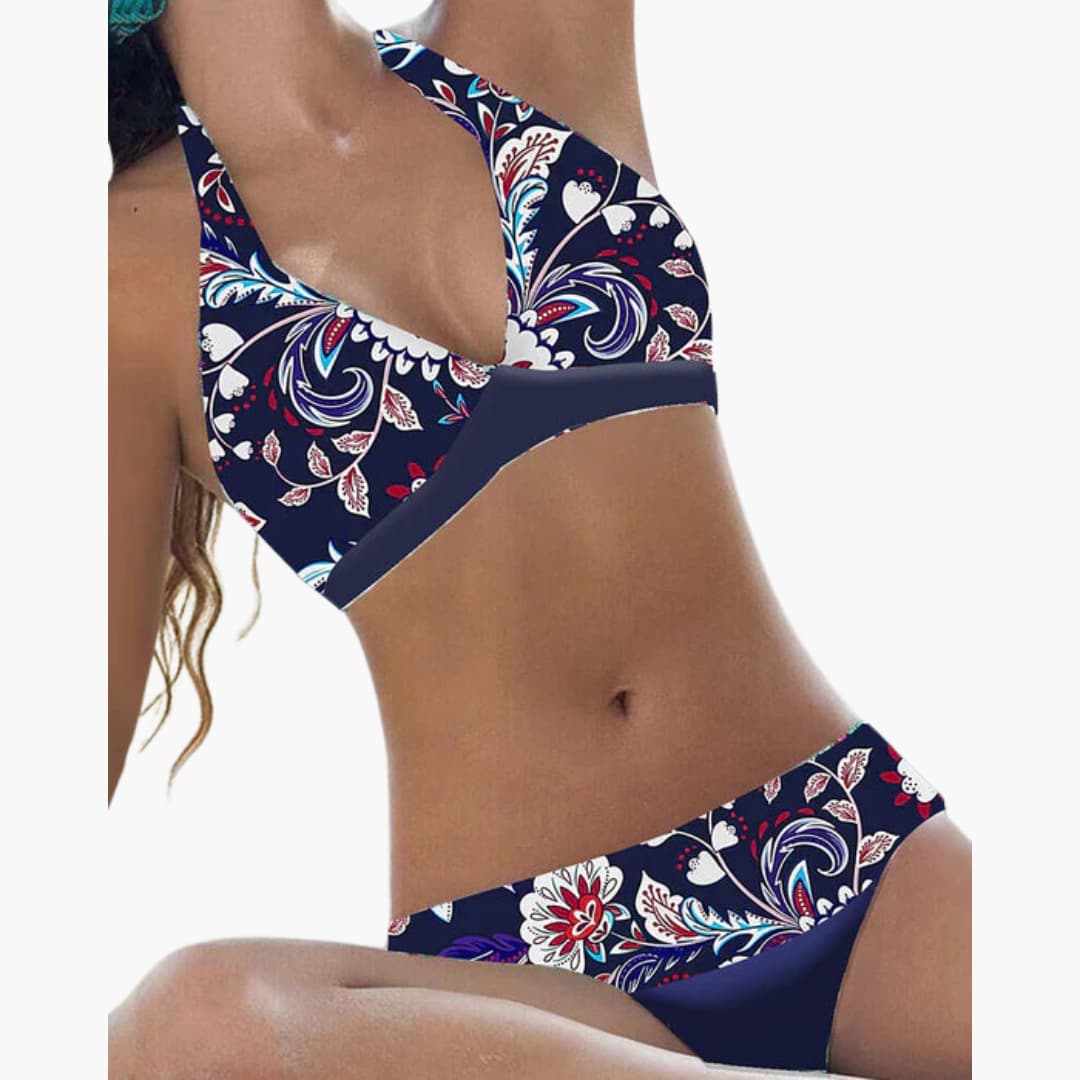 Bikini Senza Schienale - Costumi da Bagno Due Pezzi con Scollo Halter per Donna