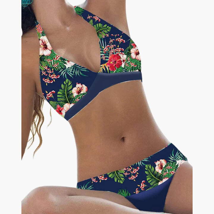 Bikini Senza Schienale - Costumi da Bagno Due Pezzi con Scollo Halter per Donna