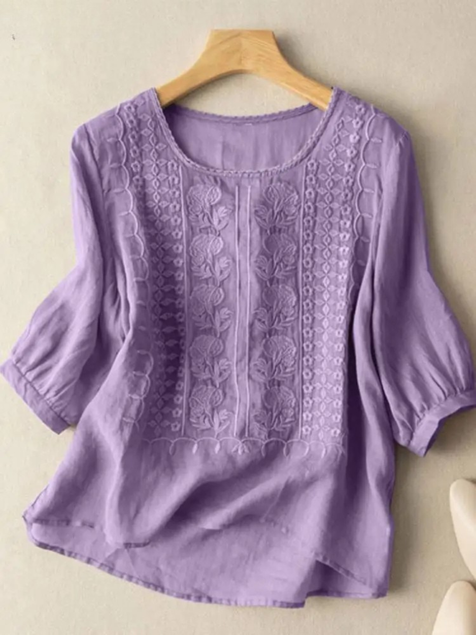 Firenze™ | Blusa Boho Ricamata in Cotone (Vestibilità Piccola)