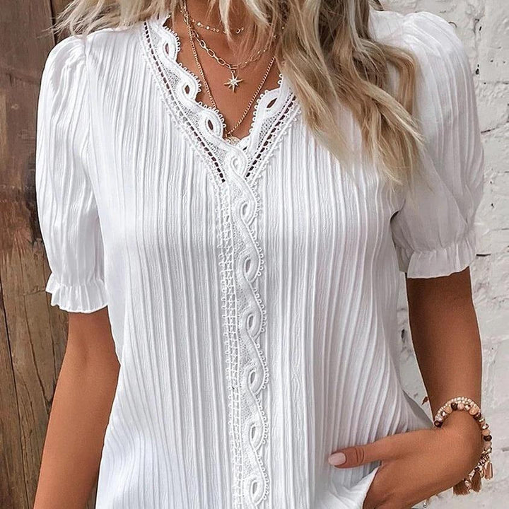 Alice™ | Blusa Donna Bianca con Pizzo