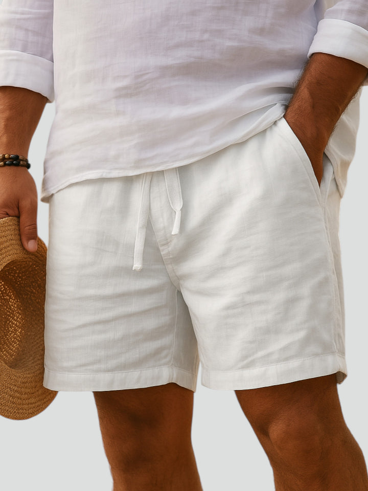 Edward | Pantaloni Corti Estivi in Mistura di Lino Premium