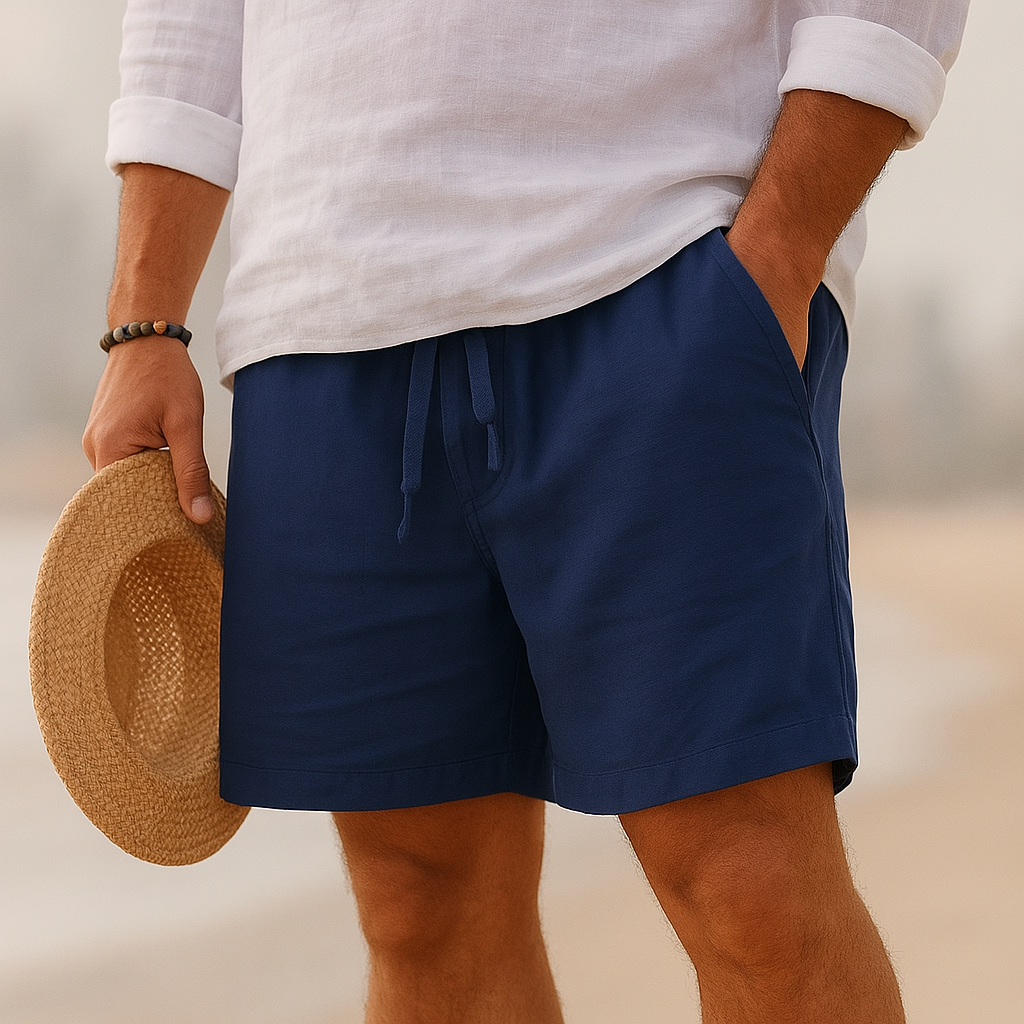 Edward | Pantaloni Corti Estivi in Mistura di Lino Premium