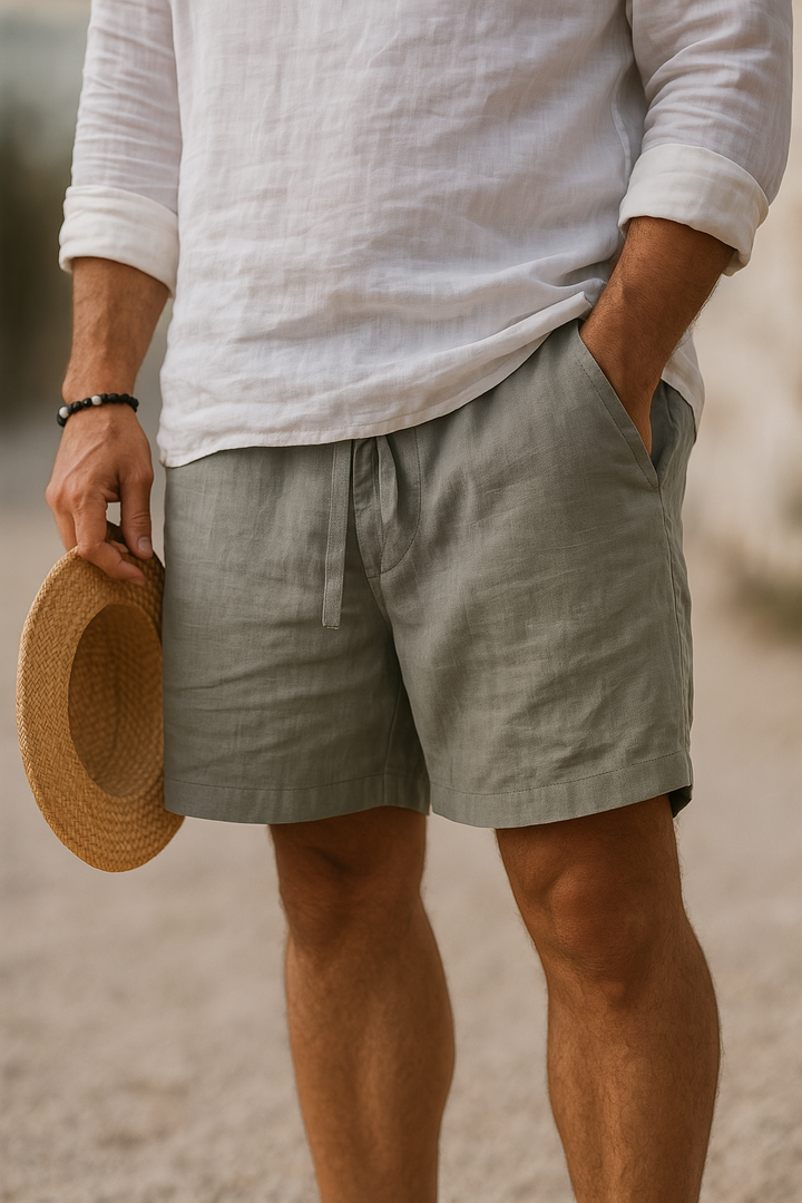 Edward | Pantaloni Corti Estivi in Mistura di Lino Premium