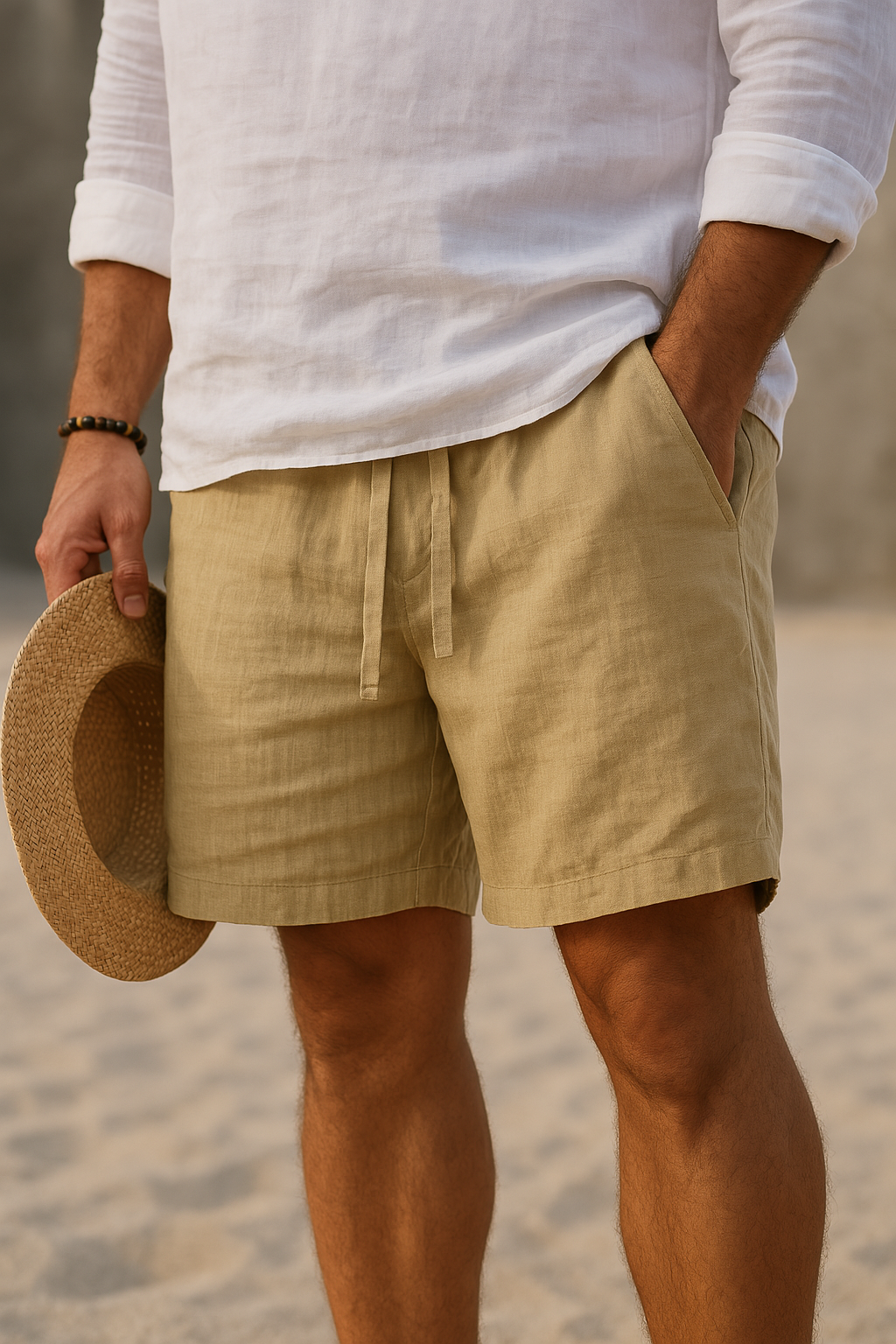 Edward | Pantaloni Corti Estivi in Mistura di Lino Premium