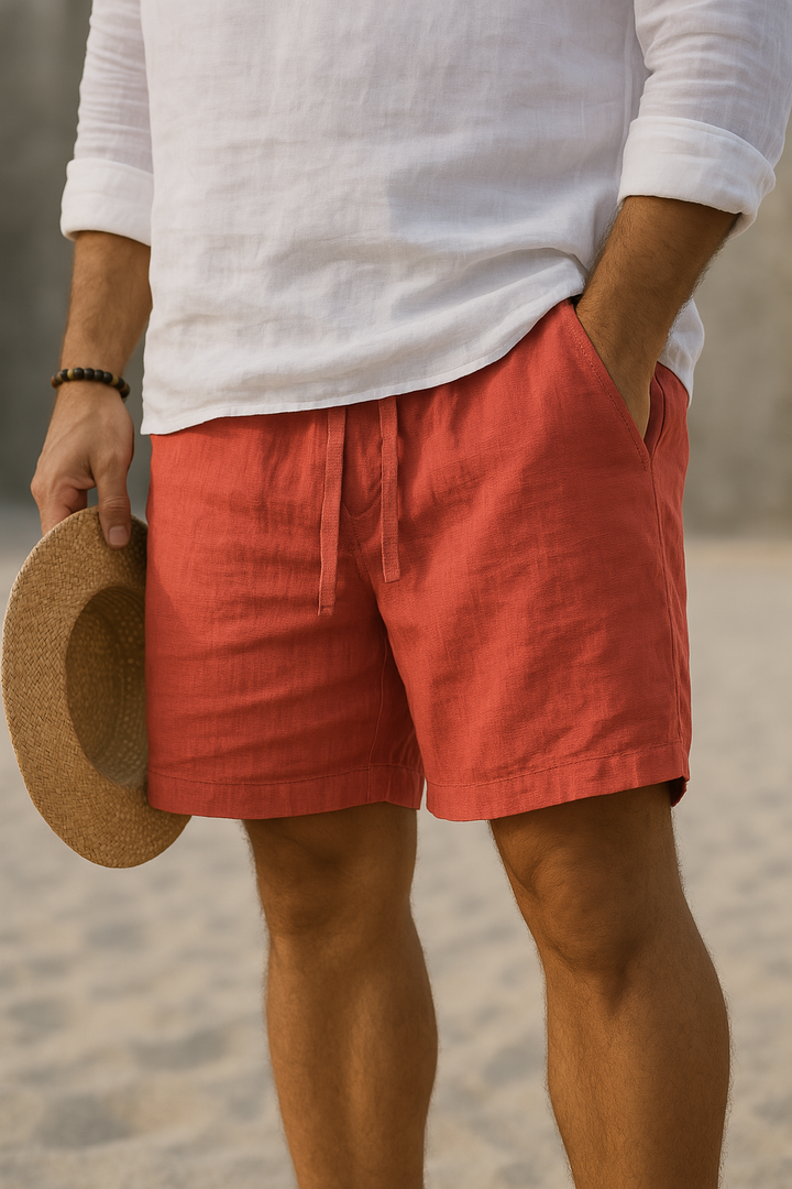 Edward | Pantaloni Corti Estivi in Mistura di Lino Premium