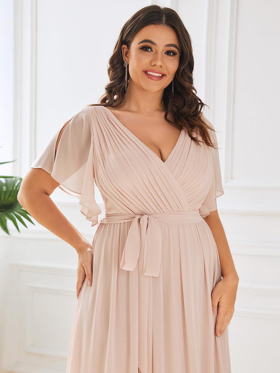 ever LEORA|Abito da damigella in chiffon con scollatura a V e maniche flottanti