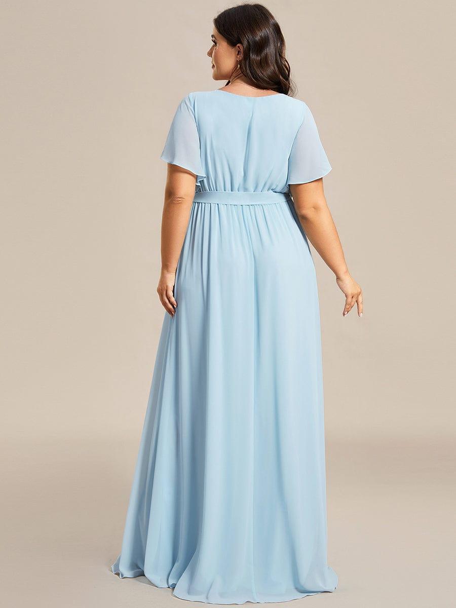 ever LEORA|Abito da damigella in chiffon con scollatura a V e maniche flottanti