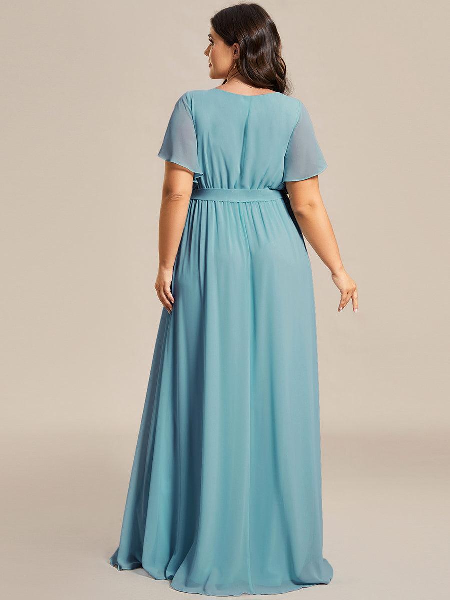 ever LEORA|Abito da damigella in chiffon con scollatura a V e maniche flottanti