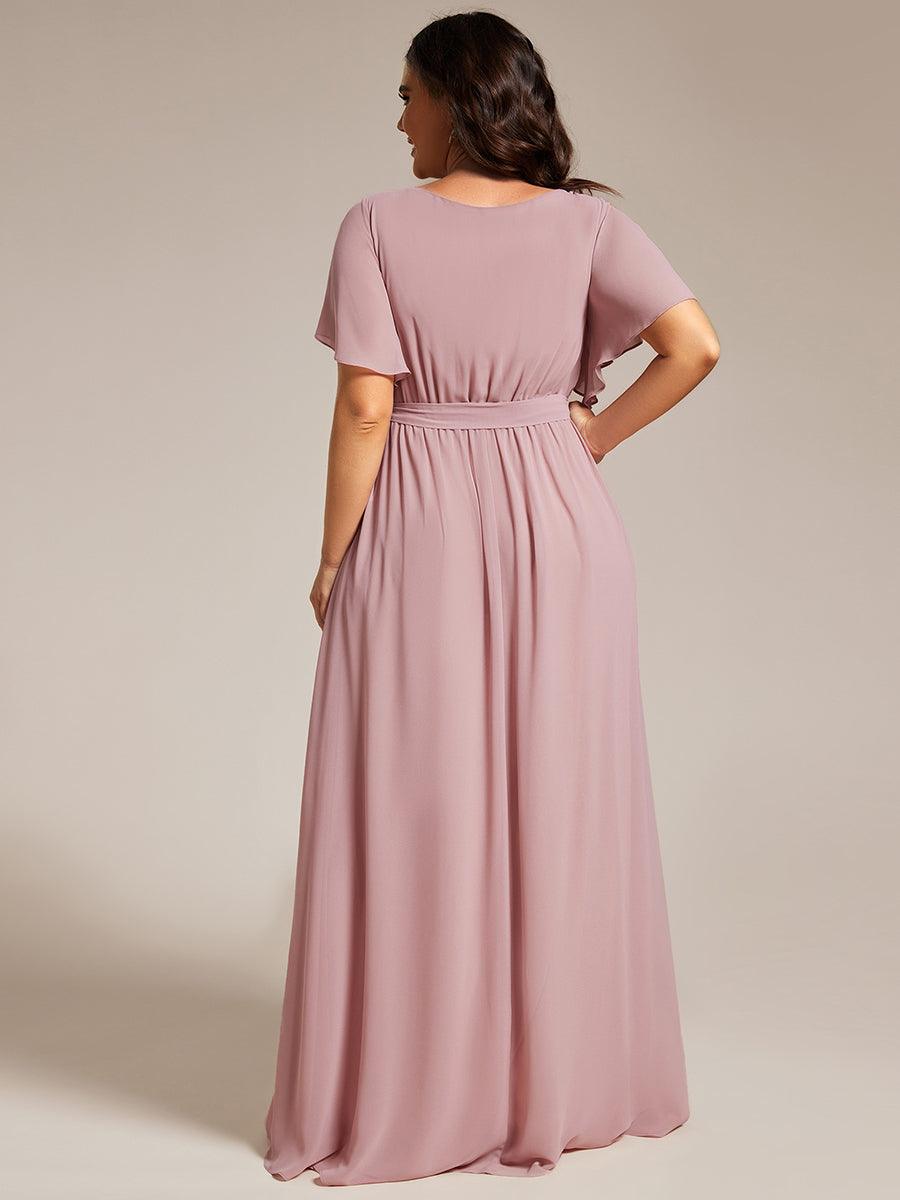 ever LEORA|Abito da damigella in chiffon con scollatura a V e maniche flottanti