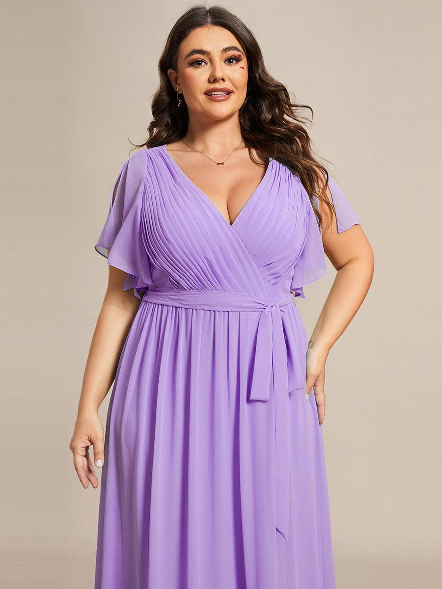 ever LEORA|Abito da damigella in chiffon con scollatura a V e maniche flottanti