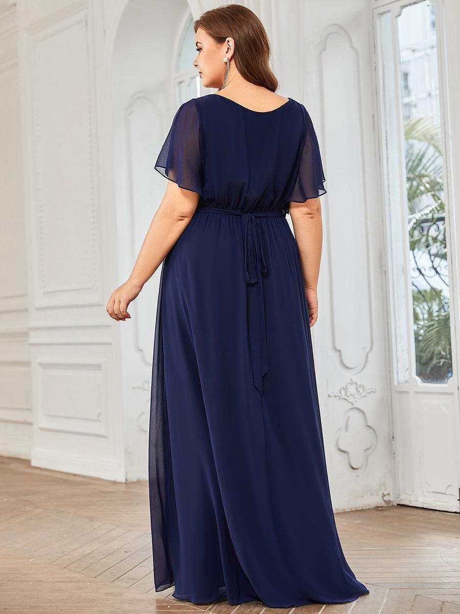 ever LEORA|Abito da damigella in chiffon con scollatura a V e maniche flottanti