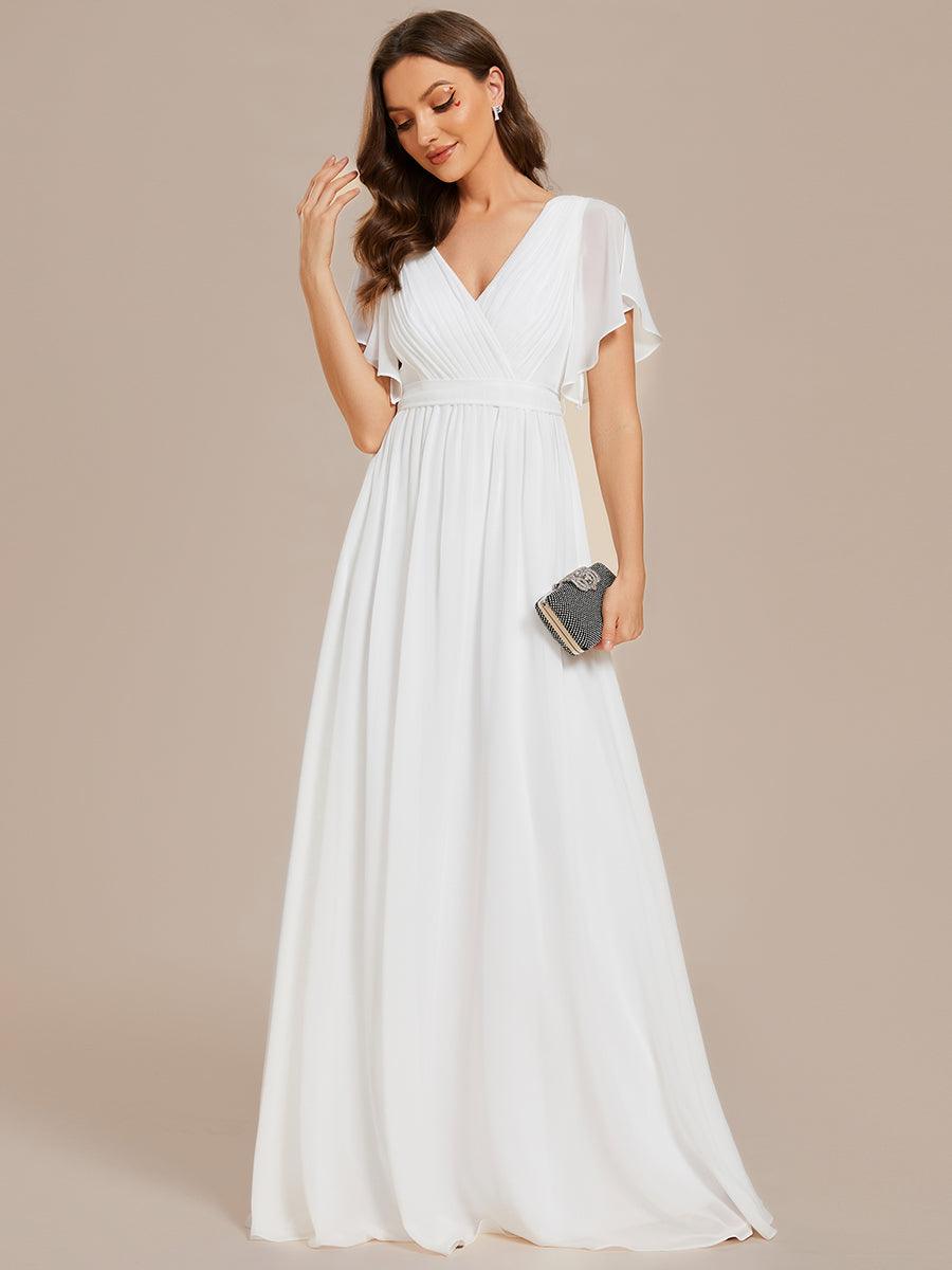 ever LEORA|Abito da damigella in chiffon con scollatura a V e maniche flottanti
