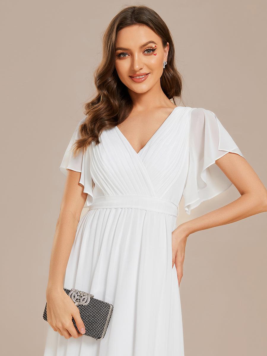 ever LEORA|Abito da damigella in chiffon con scollatura a V e maniche flottanti