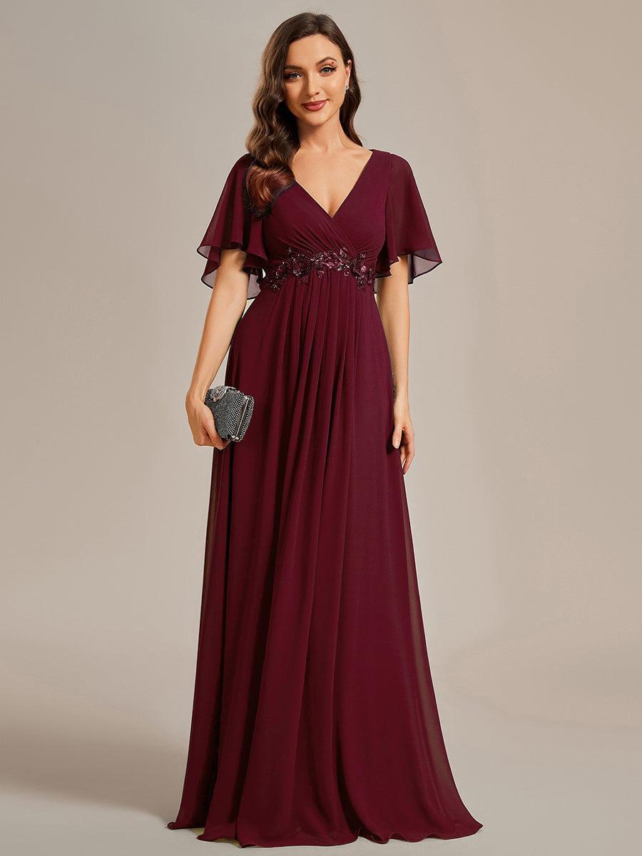 ever IVYROSE|Abito da sera elegante in chiffon di seta con maniche fluttuanti