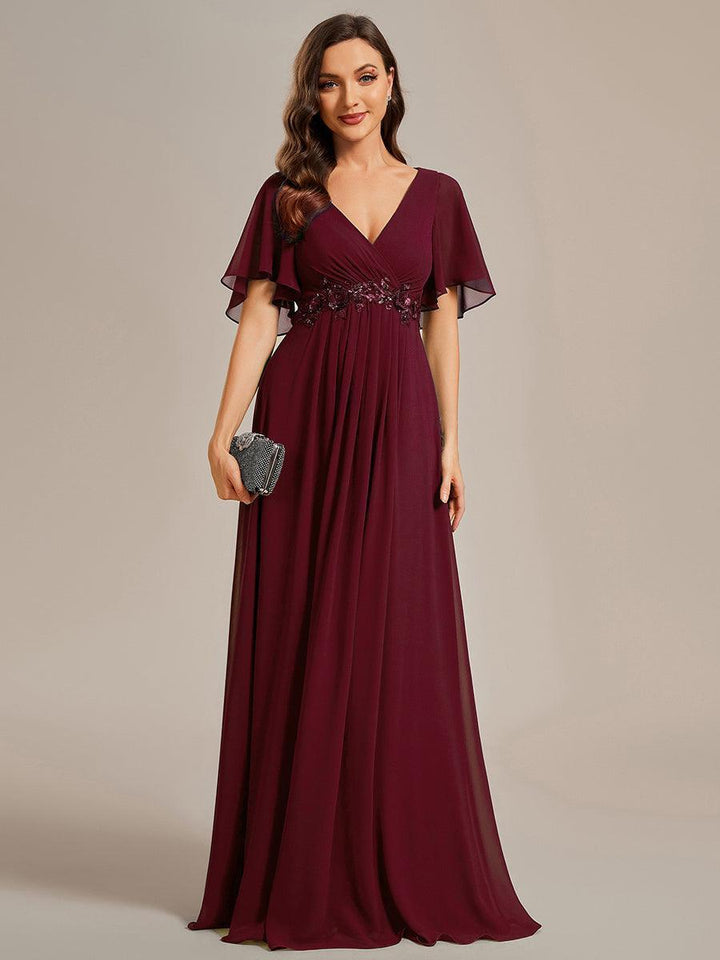 ever IVYROSE|Abito da sera elegante in chiffon di seta con maniche fluttuanti