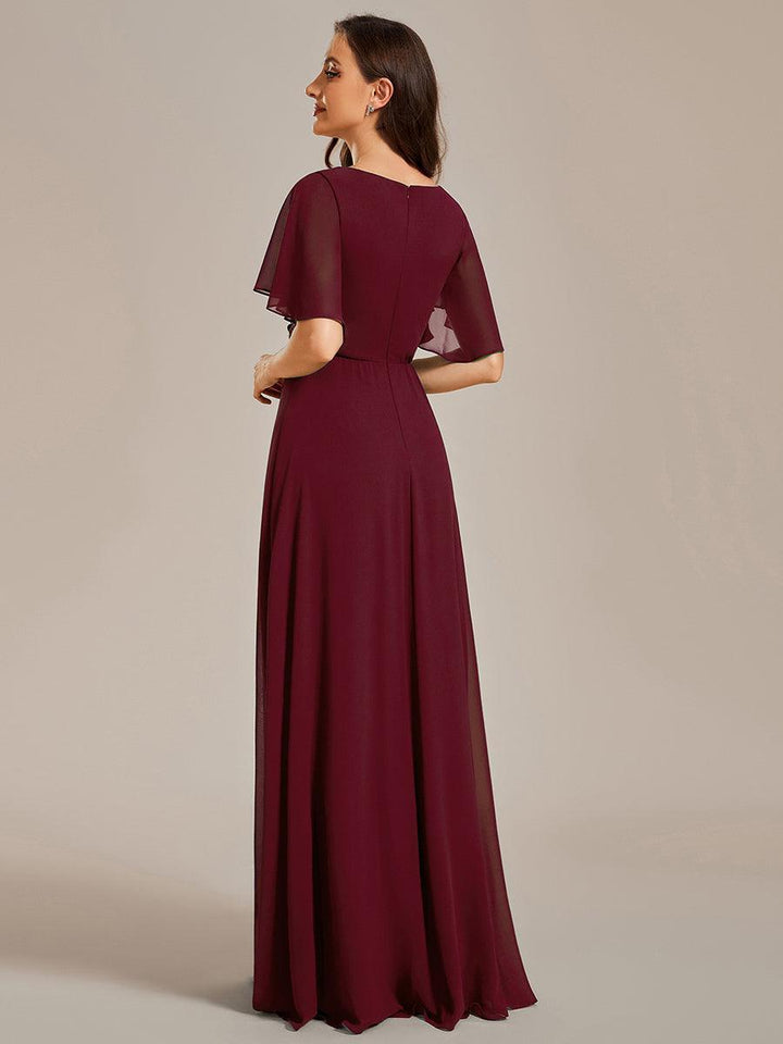 ever IVYROSE|Abito da sera elegante in chiffon di seta con maniche fluttuanti