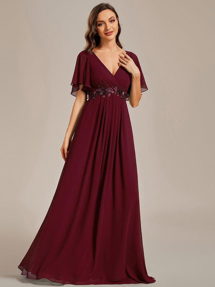 ever IVYROSE|Abito da sera elegante in chiffon di seta con maniche fluttuanti