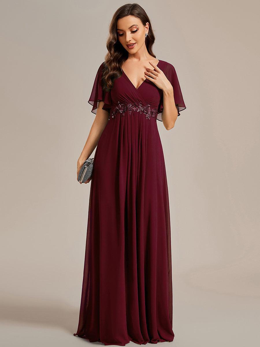 ever IVYROSE|Abito da sera elegante in chiffon di seta con maniche fluttuanti