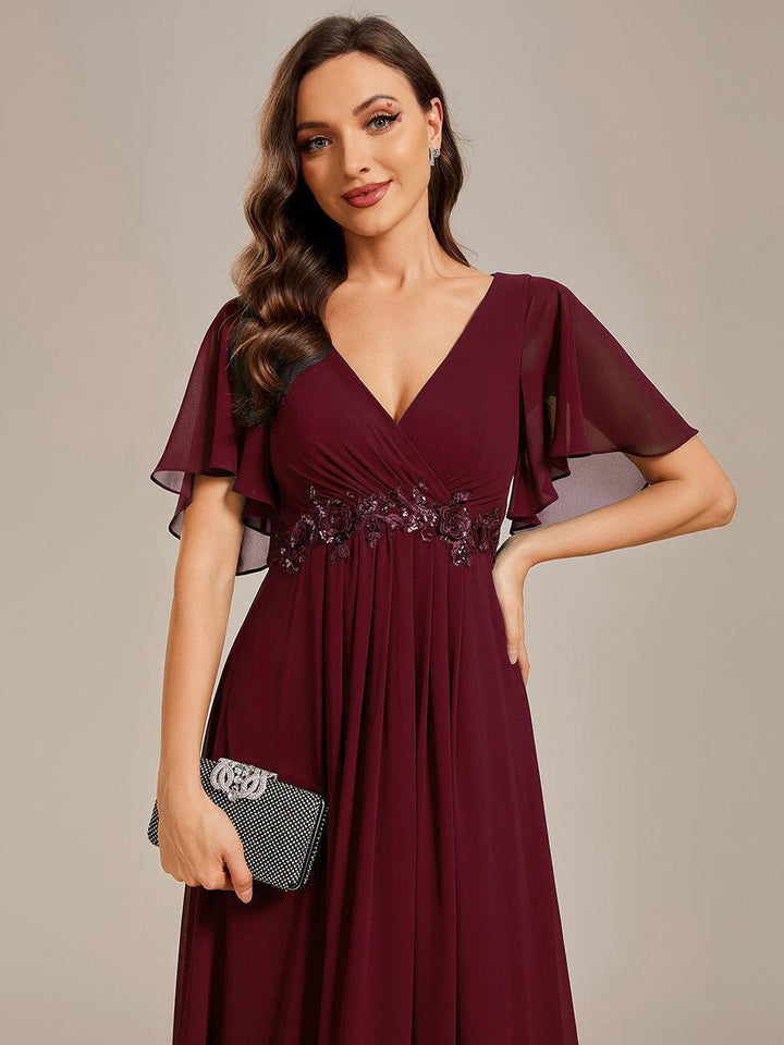 ever IVYROSE|Abito da sera elegante in chiffon di seta con maniche fluttuanti