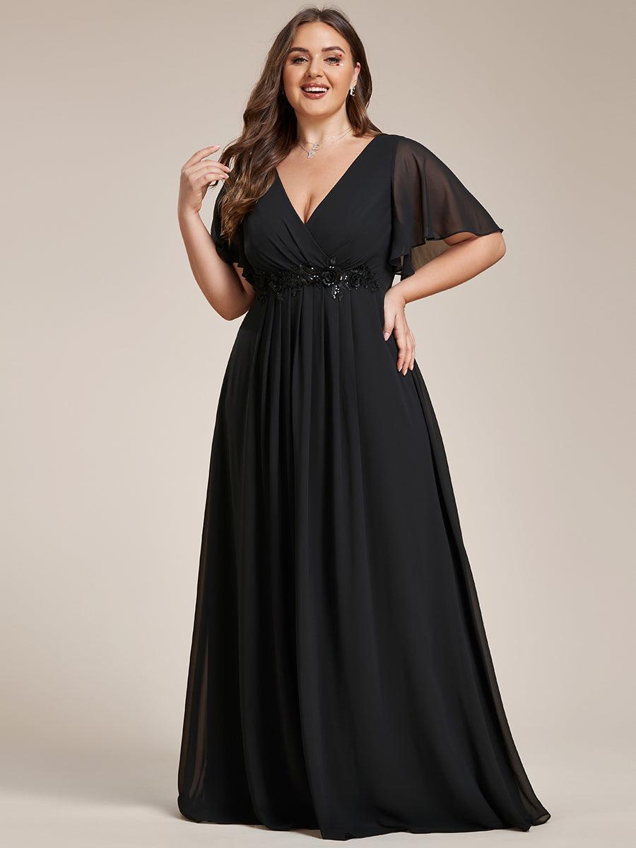 ever IVYROSE|Abito da sera elegante in chiffon di seta con maniche fluttuanti