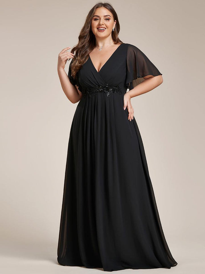 ever IVYROSE|Abito da sera elegante in chiffon di seta con maniche fluttuanti