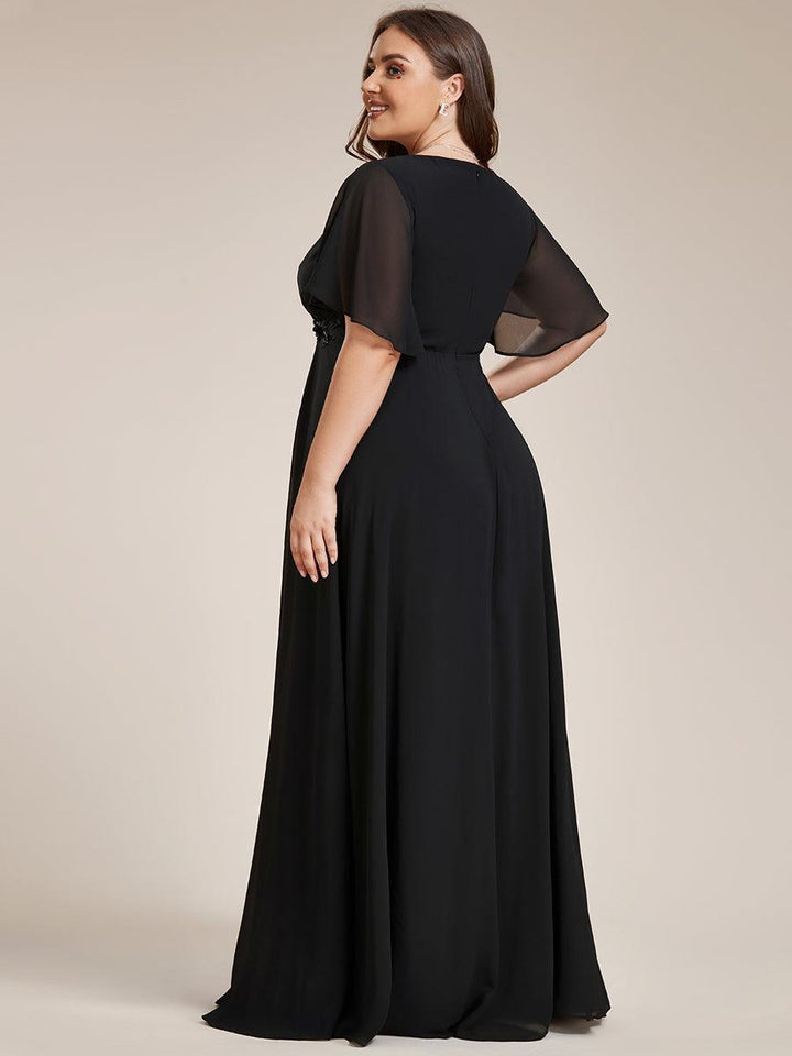 ever IVYROSE|Abito da sera elegante in chiffon di seta con maniche fluttuanti
