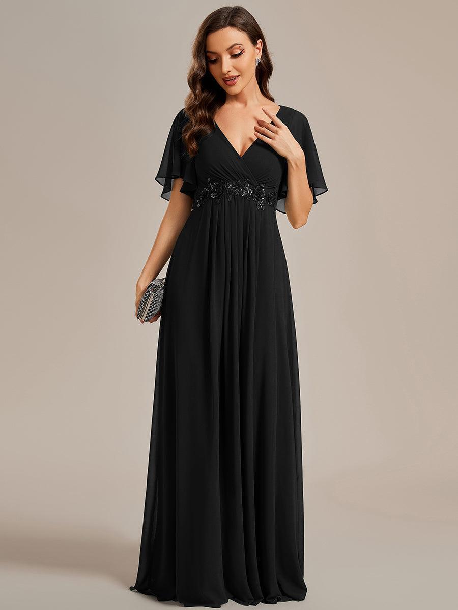 ever IVYROSE|Abito da sera elegante in chiffon di seta con maniche fluttuanti