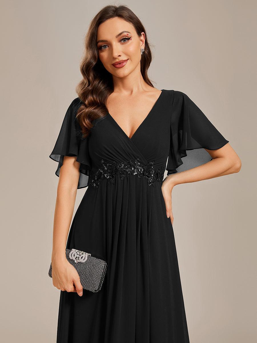 ever IVYROSE|Abito da sera elegante in chiffon di seta con maniche fluttuanti