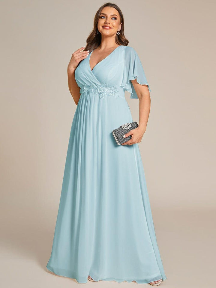 ever IVYROSE|Abito da sera elegante in chiffon di seta con maniche fluttuanti