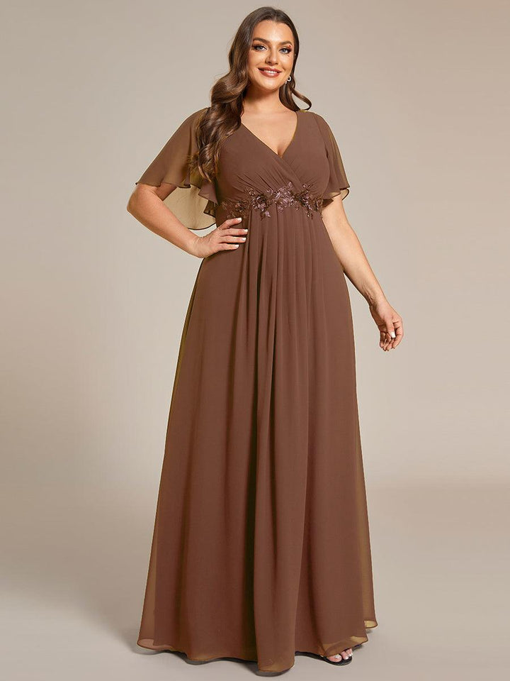 ever IVYROSE|Abito da sera elegante in chiffon di seta con maniche fluttuanti