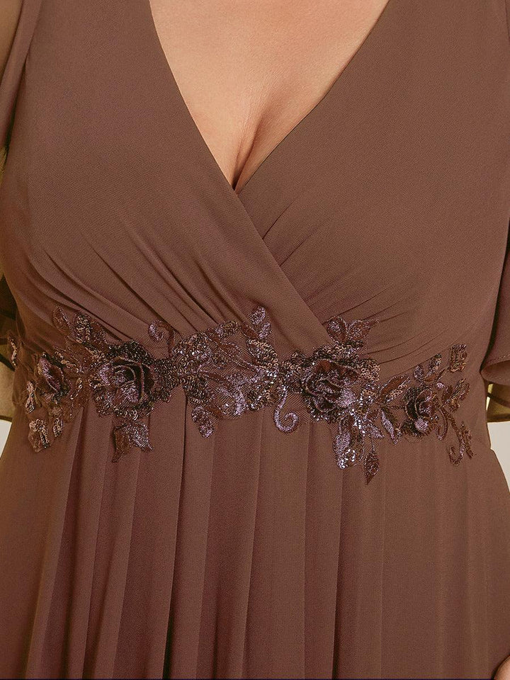 ever IVYROSE|Abito da sera elegante in chiffon di seta con maniche fluttuanti