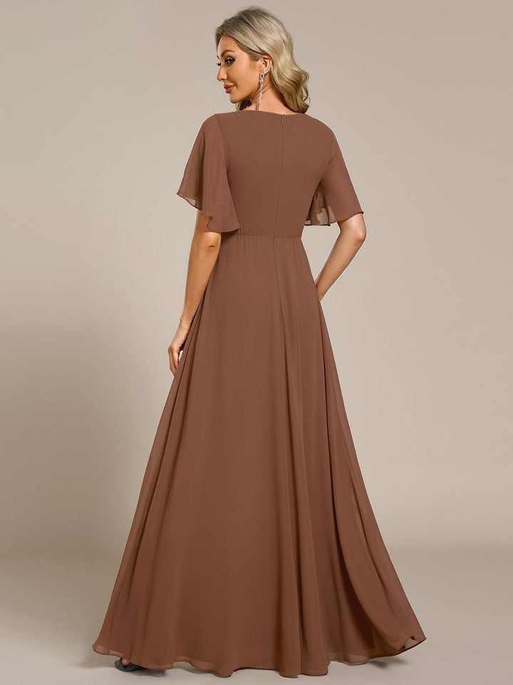 ever IVYROSE|Abito da sera elegante in chiffon di seta con maniche fluttuanti