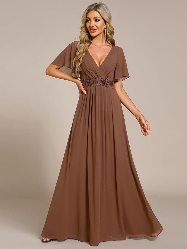 ever IVYROSE|Abito da sera elegante in chiffon di seta con maniche fluttuanti