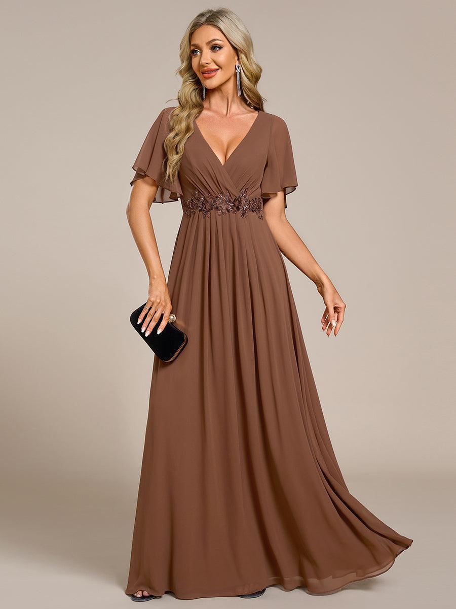 ever IVYROSE|Abito da sera elegante in chiffon di seta con maniche fluttuanti