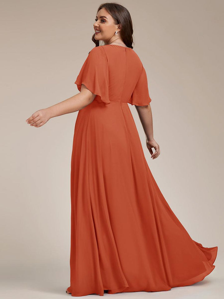 ever IVYROSE|Abito da sera elegante in chiffon di seta con maniche fluttuanti