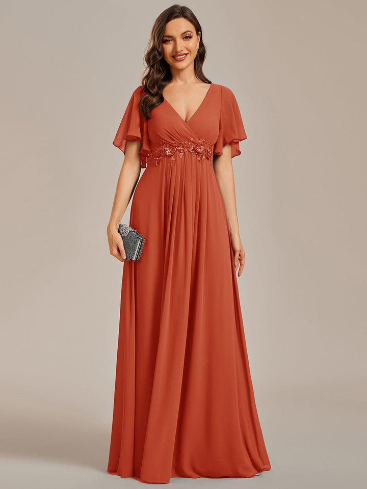 ever IVYROSE|Abito da sera elegante in chiffon di seta con maniche fluttuanti