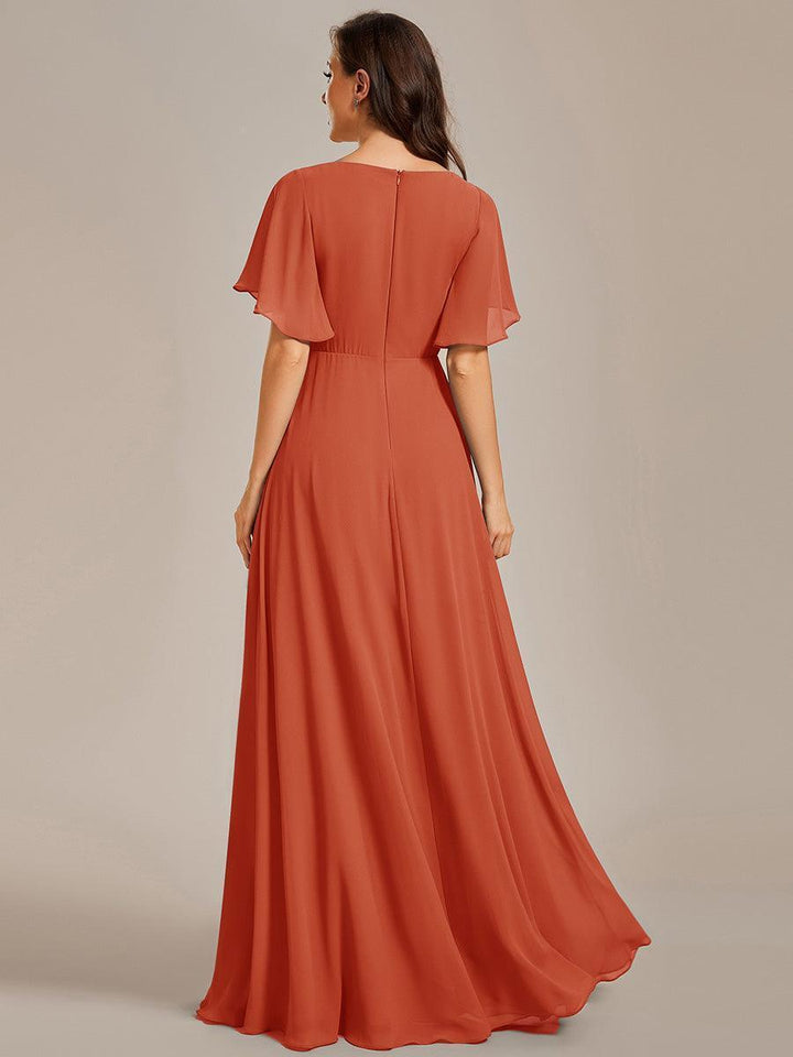 ever IVYROSE|Abito da sera elegante in chiffon di seta con maniche fluttuanti