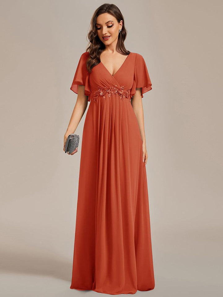 ever IVYROSE|Abito da sera elegante in chiffon di seta con maniche fluttuanti
