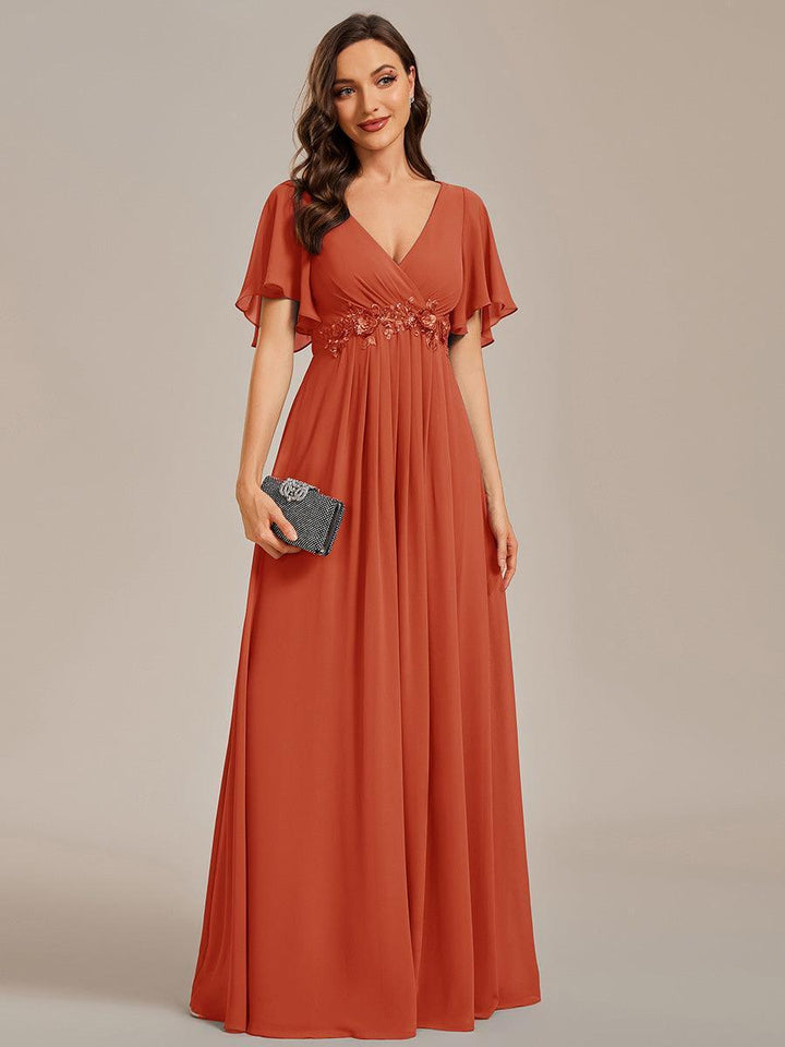 ever IVYROSE|Abito da sera elegante in chiffon di seta con maniche fluttuanti
